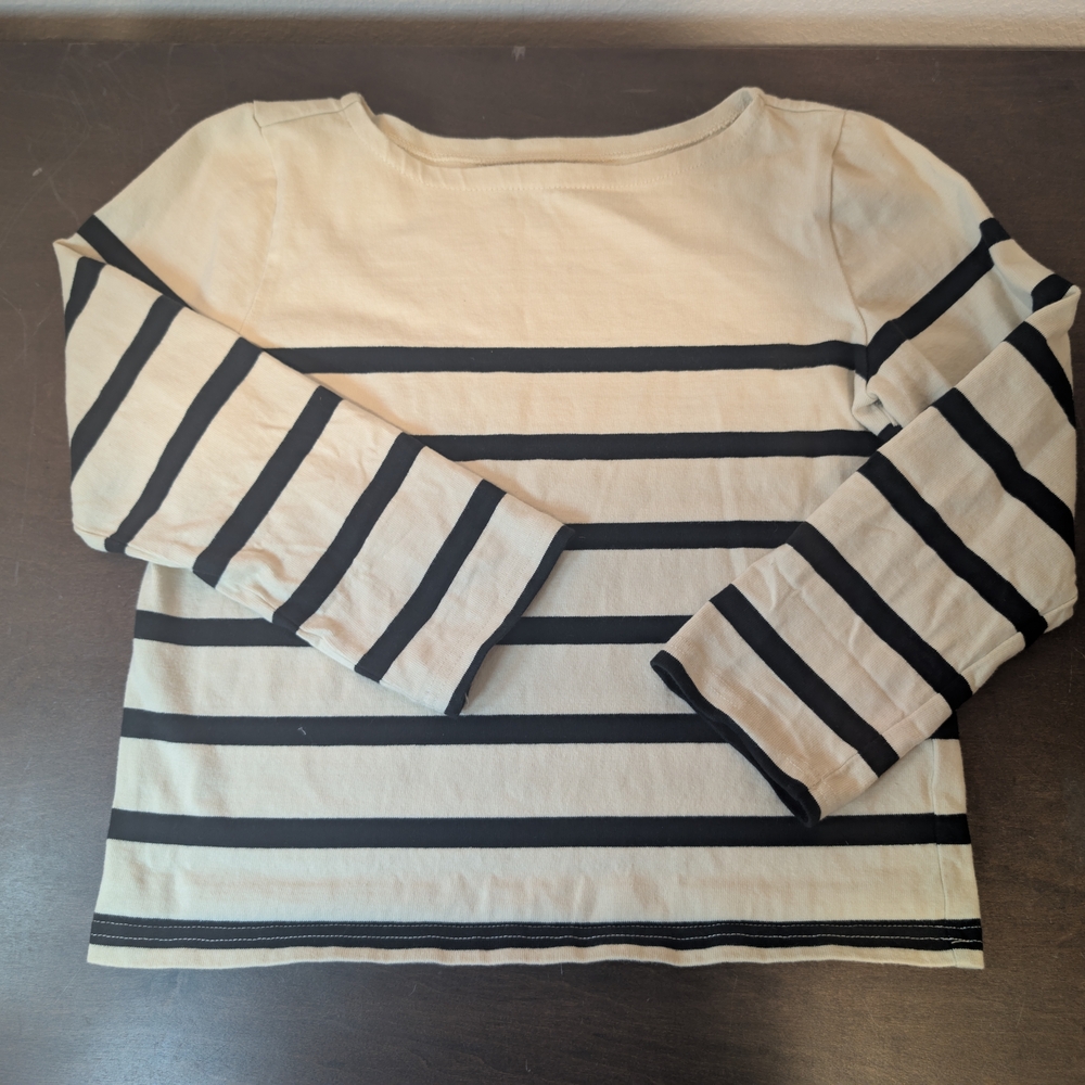 J.Crew Classic Mariner Cloth Boatneck Striped Top XS Heavy Cotton BY293